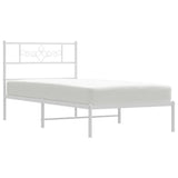 Metal Bed Frame without Mattress with Headboard White 90x200cm 355309