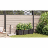 Garden Planter 3 pcs Brown 120 x 40 x 37.5 cm Plastic 42002823