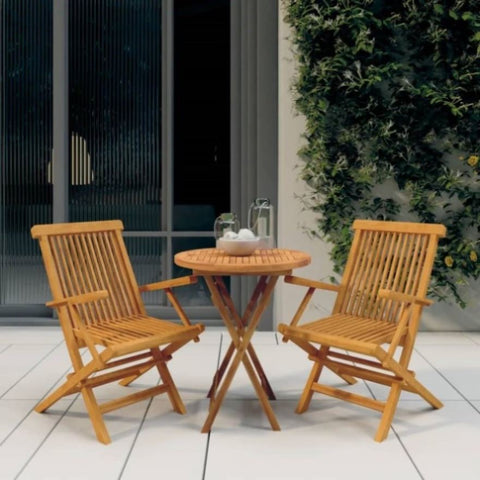 3 Piece Garden Dining Set Solid Wood Teak 3087187