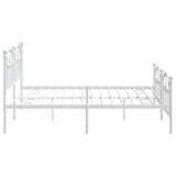 Metal Bed Frame without Mattress with Footboard White 200x200cm 353513