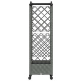 Raised Bed with Trellis and Roof Light Grey 124 x 40 x 129 cm 3423012