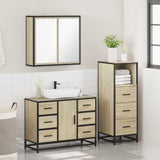 3 Piece Bathroom Furniture Set Sonoma Oak Engineered Wood 3301021