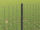Welded Wire Fence 10 x 1 m PVC-Coated Steel Grey Mesh 3336073