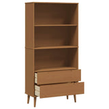 Bookcase MOLDE 85 x 35 x 170.5 cm Solid Pine Wood Caramel 42020943