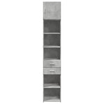 Slim Storage Cabinet Concrete Grey 40x42.5x225 cm Engineered Wood 3281283