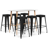 7 Piece Bar Set White and Black 3057443
