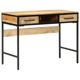 Writing Desk with Shelf Brown 100 x 50 x 75 cm Solid Mango Wood 374086