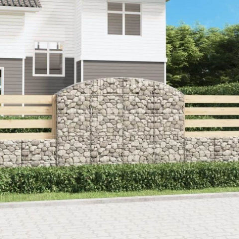 Arched Gabion Basket 200x30x140/160 cm Galvanised Iron 153467