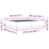 Bed Frame without Mattress Black 180x200 cm Super King 3209682