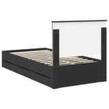 Bed Frame with Drawer Black 100 x 200 cm Engineer Wood 3411146