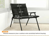 Patio Chair Cushions Set of 4, Waterproof Non-Slip Lounge Chair Cushions, 112x53cm, Black T3398P551612