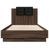 Bed Frame without Mattress Brown Oak 90x190 cm Single 3209974