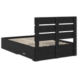 Bed Frame with Drawer Black Oak 120 x 200 cm Engineered Wood 3411989