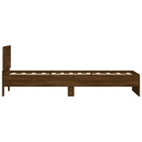 Bed Frame without Mattress with LED Lights Brown Oak 75x190 cm Small Single 838847