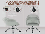 46-56 cm Velvet-feel Office Chair - Grey T3398P377436