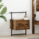 Bedside Cabinets Wall-mounted 2 pcs Smoked Oak 35x30x51 cm Engineered Wood 833448