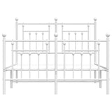 Bed Frame White Powder-Coated Steel 120x200 cm Bed Frame 353602