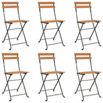 Folding Bistro Chairs 6 pcs Solid Wood Teak and Steel 3152110