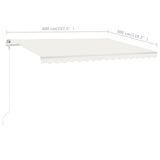 Manual Retractable Awning with Posts 4x3 m Cream 3069937