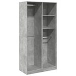Wardrobe Concrete Grey 100x50x200 cm Engineered Wood 3307768
