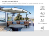 2.7m Garden Banana Parasol Cantilever Umbrella with Crank Handle and Cross Base for Outdoor, Hanging T3398P315941