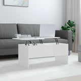 Coffee Table High Gloss White 102x50,5x46,5 cm Engineered Wood 809725