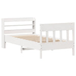 Bed Frame without Mattress White 75x190 cm Small Single Solid Wood Pine 3307030