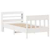Bed Frame without Mattress White 75x190 cm Small Single Solid Wood Pine 3307030
