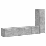 TV Cabinet Set Wall-mounted 3 pcs Concrete Grey Engineered Wood 3408991