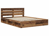 Bed Frame with Headboard Old Wood 140 x 200 cm Solid Pine Wood 3411742