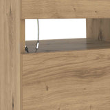 TV Cabinet with LED Lights Artisan Oak 90x35x40 cm Engineered Wood 856308
