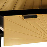 Side Cabinet Black and Gold 60 x 33.5 x 100 cm Solid Mango Wood 4017858