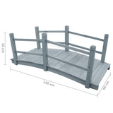 Garden Bridge Grey 140x60x56 cm Solid Firwood 310040