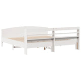 Bed Frame without Mattress White 200x200 cm Solid Wood Pine 3306955