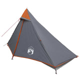 Backpacking Tent Grey and Orange 222 x 85 x 125 cm 42017417