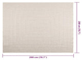 Rug ZIZUR Cream 200x200 cm Jute Look Indoor and Outdoor 4010367