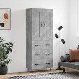 Highboard Concrete Grey 69.5x34x180 cm Engineered Wood 3199781