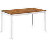Garden Dinner Table Natural and White 141 x 80.5 x 75 cm 901320