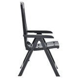 Garden Chair Set of 2 Anthracite Plastic Standard Foldable 48768