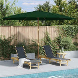 Garden Parasol with Wooden Pole 350 cm Green 44528