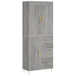 Highboard Grey Sonoma 69.5x34x180 cm Engineered Wood 3199807