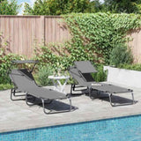 Folding Sun Lounger Folding 2 pcs Grey 190 x 57 x 81 cm Oxford 42003137