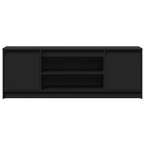 TV Cabinet with LED Black 139.5x34x50 cm Engineered Wood 852195
