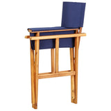 Chair Set of 2 Natural wood colour and Blue 45948