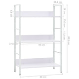 3-Layer Book Shelf White 60x27.6x90.5 cm Engineered Wood 288220
