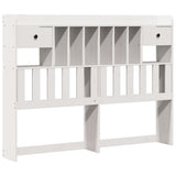 Bookcase Bed without Mattress White 140x190 cm Solid Wood Pine 3323987
