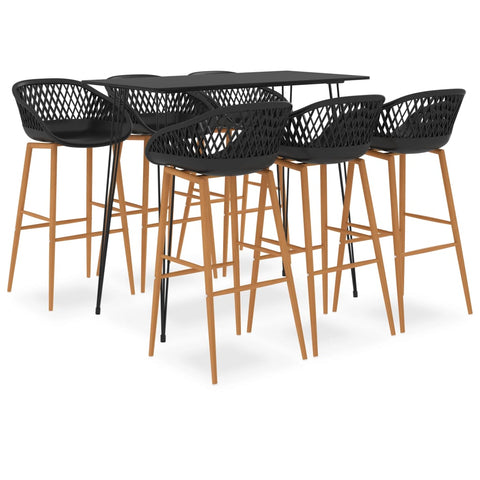 7 Piece Bar Set Black 3057392