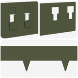 Lawn Edging 20 pcs 100 x 12 cm Steel Olive Green 8008531