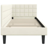 Corner Bed Frame with Headboard Cream 80 x 200 cm Velvet 42016415