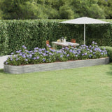 Garden Raised Bed Galvanised Steel 523x140x36 cm Silver 319047